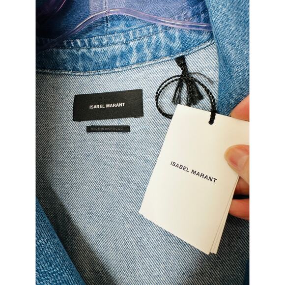 NWT Isabel Marant Medium Wash Pauline Snap Front Denim Jean Jacket 38 / M - Picture 10 of 13